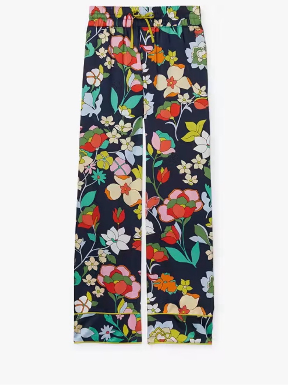 kate spade Flower Bed Twill Navy Floral Wide-Leg Pajama-Style Pants (NWT XL)